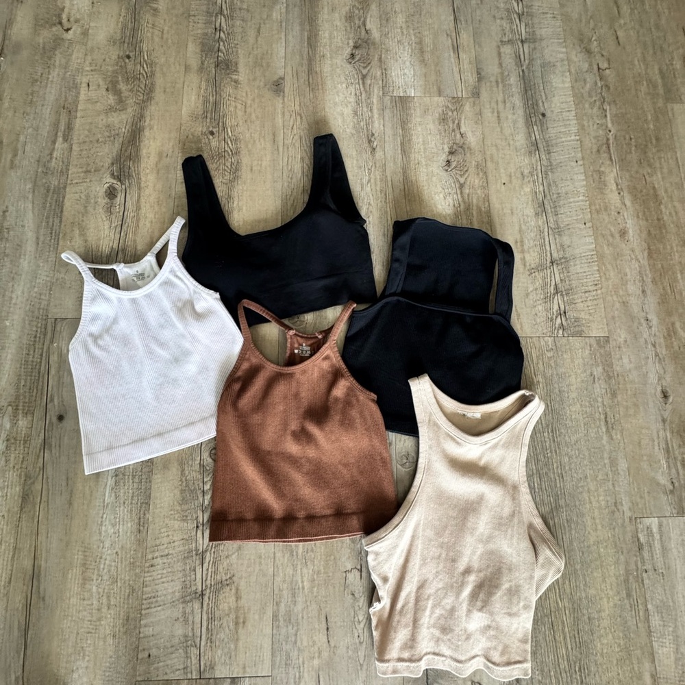 Stylish Women's Tank Tops - Black, White, Brown, Cream